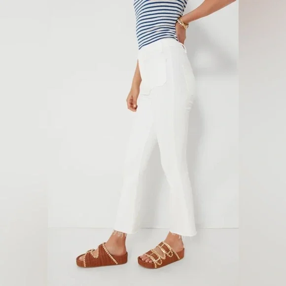MOTHER Fairest Of Them All The Hustler Patch Pocket Ankle Fray Size 24 B2623